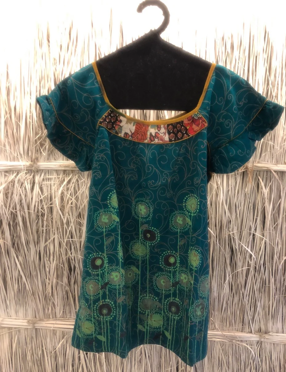 Art Nouveau Ecconomy 1324- slow tunics- sea blue (1)