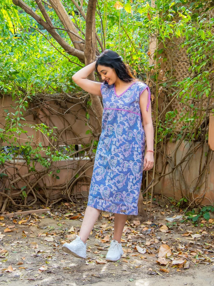 Art Nouveau 3244- slow dress- retro sky blue (1)