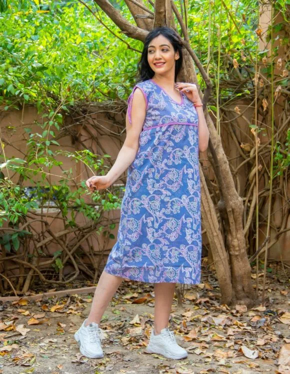 Art Nouveau 3244- slow dress- retro sky blue (2)