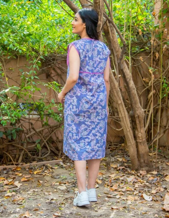 Art Nouveau 3244- slow dress- retro sky blue (3)