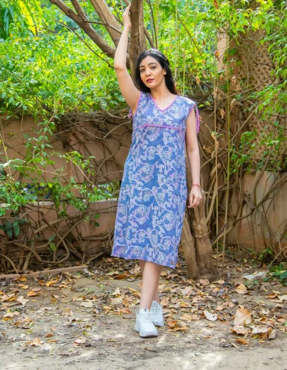 Art Nouveau 3244- slow dress- retro sky blue (6)