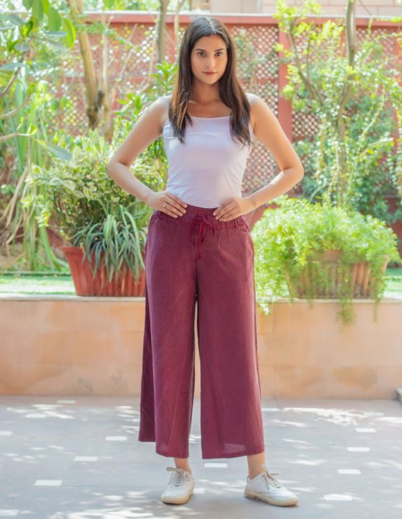 Blossoms Of Happy Times  French Influence Bohemian Palazzos Featuring Mesmerizing Vintage Wash