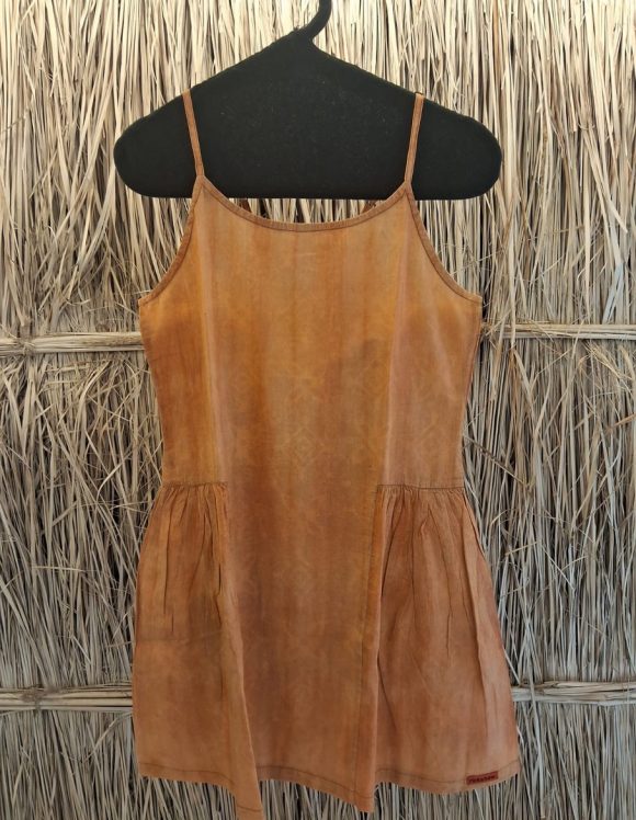 Skip Into The Moonlight French Inspired Vintage Faded Effect HAND BLOCK PRINTED Short Dress