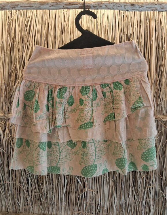 Magical Summer Breeze French Influence Short Skirt  Featuring Printed Frills