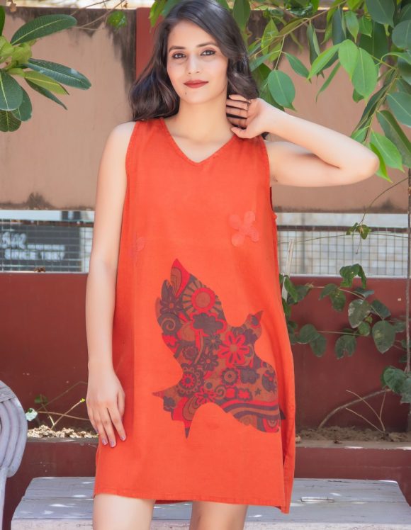 Getting comfortable With Fame And Glamour French Influence Bird Print Vintage Dress Featuring Macramé Appliqué Detailing