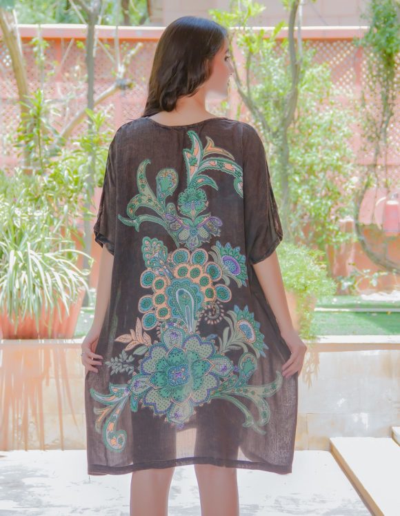 Blooming with confidence South American Influence  TRIBAL PRINT Poncho Dress Featuring Vintage Wash