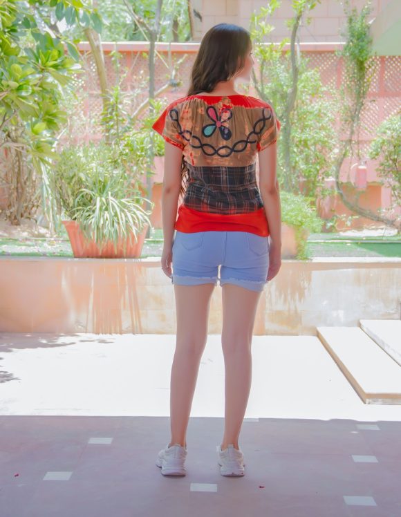 Playful And Polished Trip To Hawaii Shibori Top Featuring Unique Appliqué Work