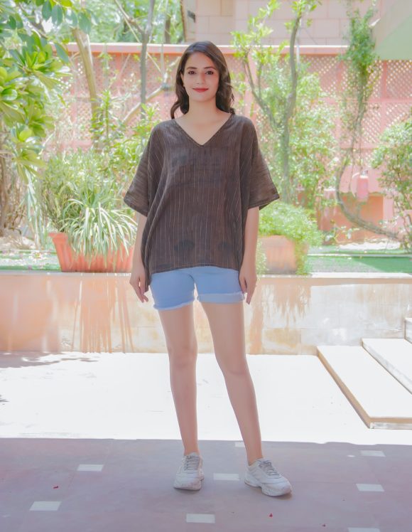A Wild Coincidence Of Fun And Laughter South American Influence Oversize Styled Tunic Featuring Vanishing Effect Bird Print And Intricate Pin Tucks