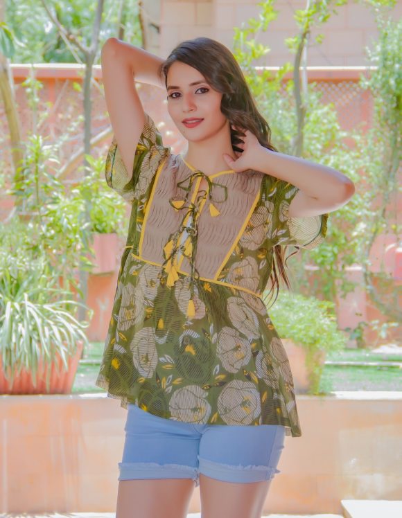 Putting The Best Closet Together South American Inspired Printed Tunic Featuring  Stylish Smocking Detailing