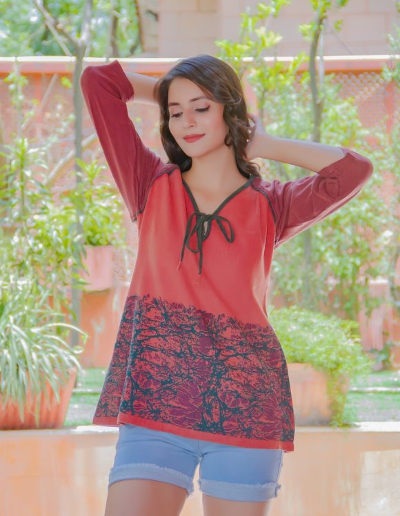 Peace Of  Mind In The Autumn Sunshine Spanish Influence TRIBAL BORDER PRINT Tunic Featuring Vintage Wash