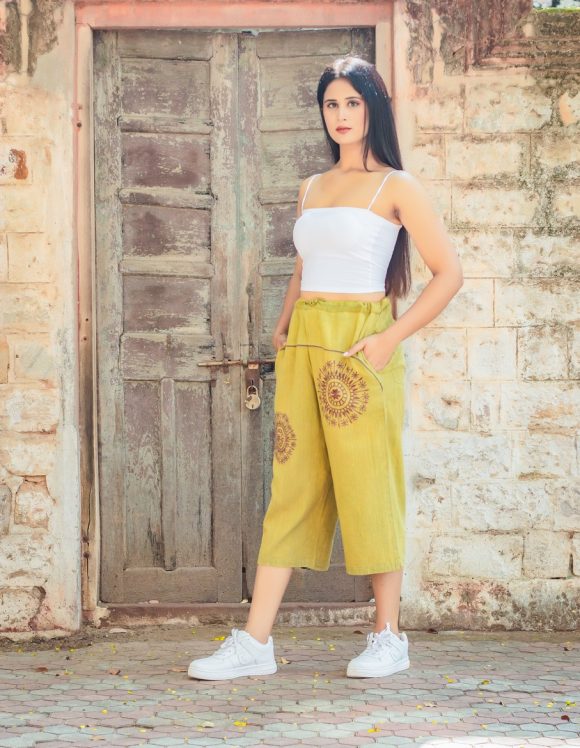 More Happy Times To Come African Influence Bohemian Vintage Culottes Featuring Colourful Hand Embroidery And Stylish Pockets